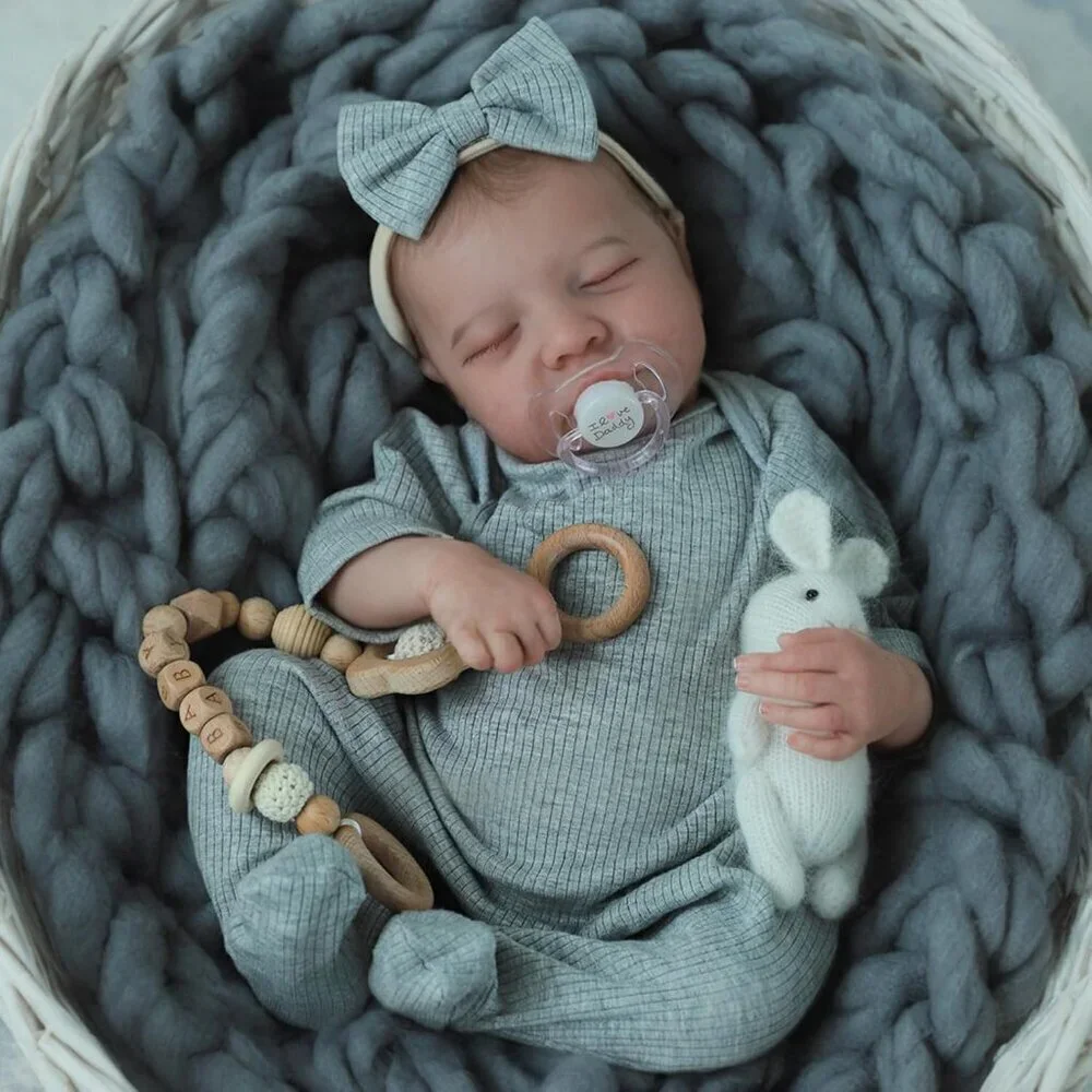 🆕18inch Full Body Vinyl Newborn Baby Doll Poseable Limbs Sleeping Doll Girl